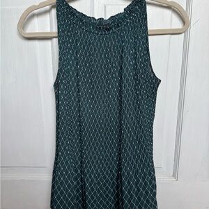 Ann Taylor Teal Diamond Pattern Tank Top